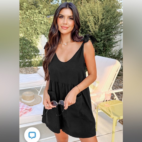 Cupshe Black Cover Up Romper - Picture 2 of 5